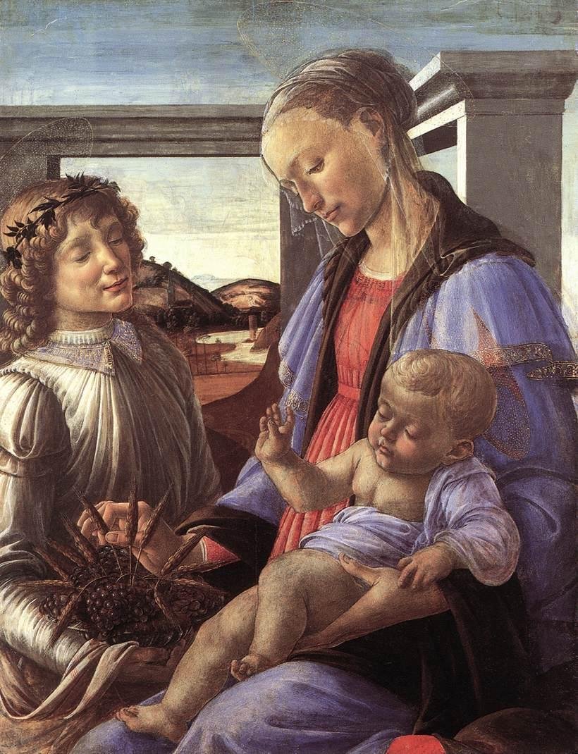 Madonna e criança com um anjo de Sandro Botticelli