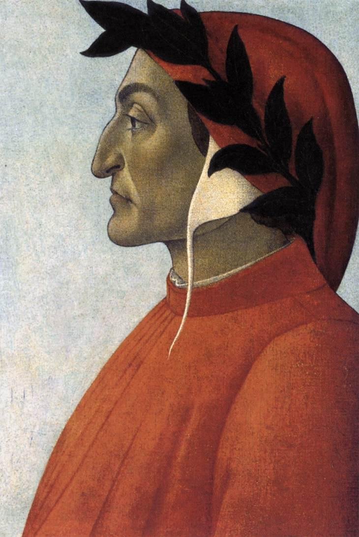 Retrato de dante de Sandro Botticelli