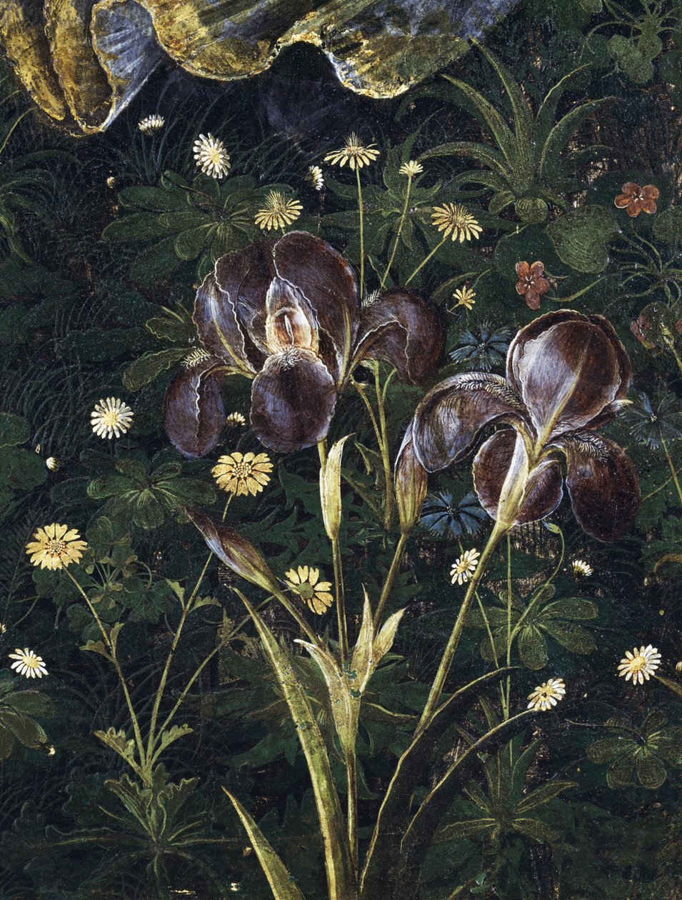 Primavera, c.1478, têmpera no detalhe do painel de 558 de Sandro Botticelli