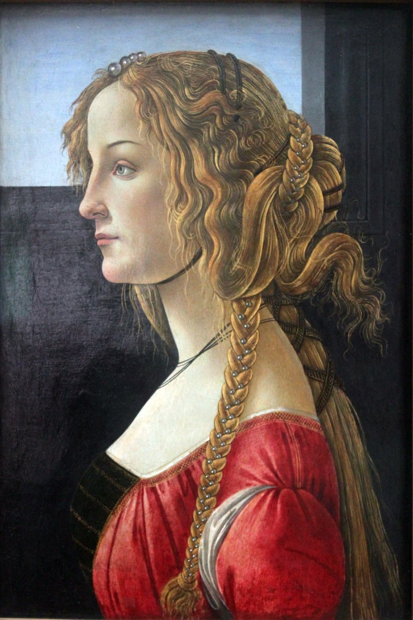 Perfil, retrato, de, um, mulher jovem de Sandro Botticelli
