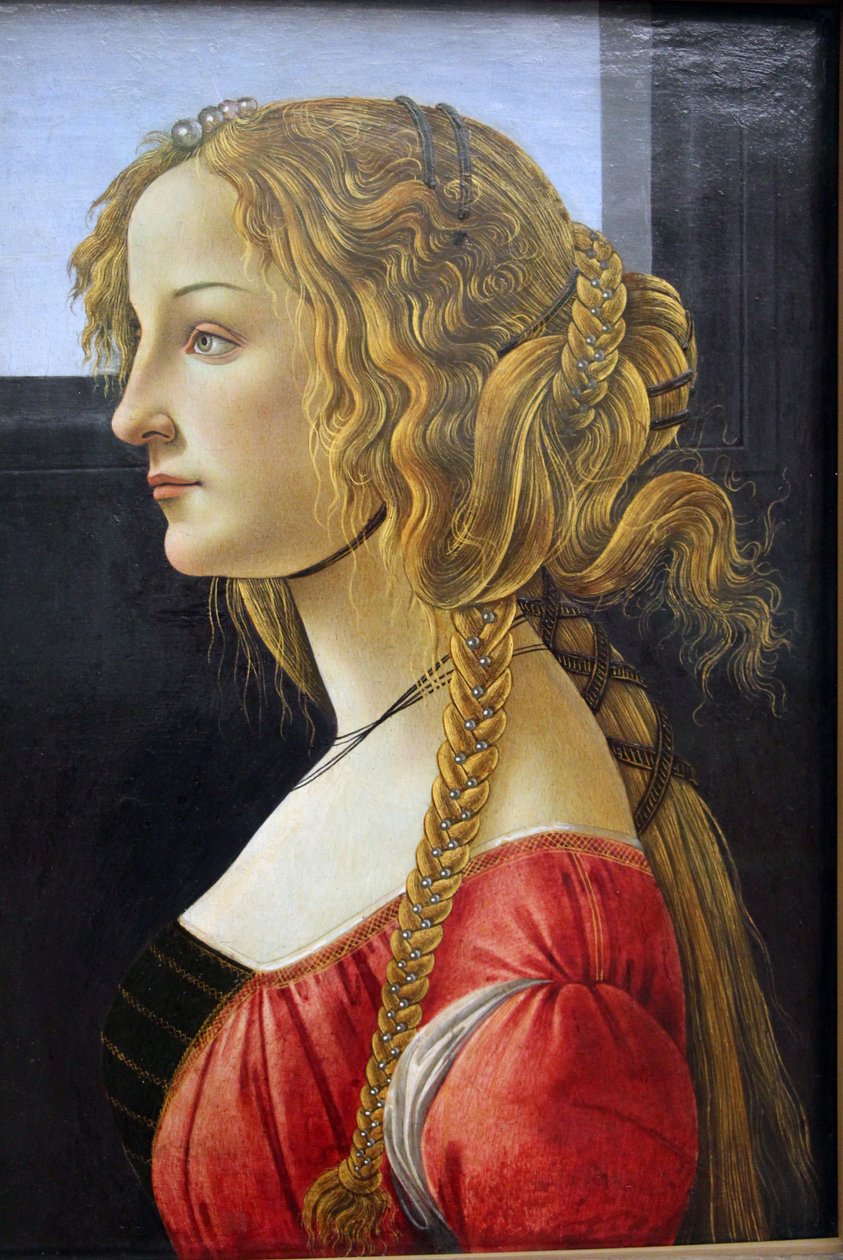 Perfil, retrato, de, um, mulher jovem de Sandro Botticelli