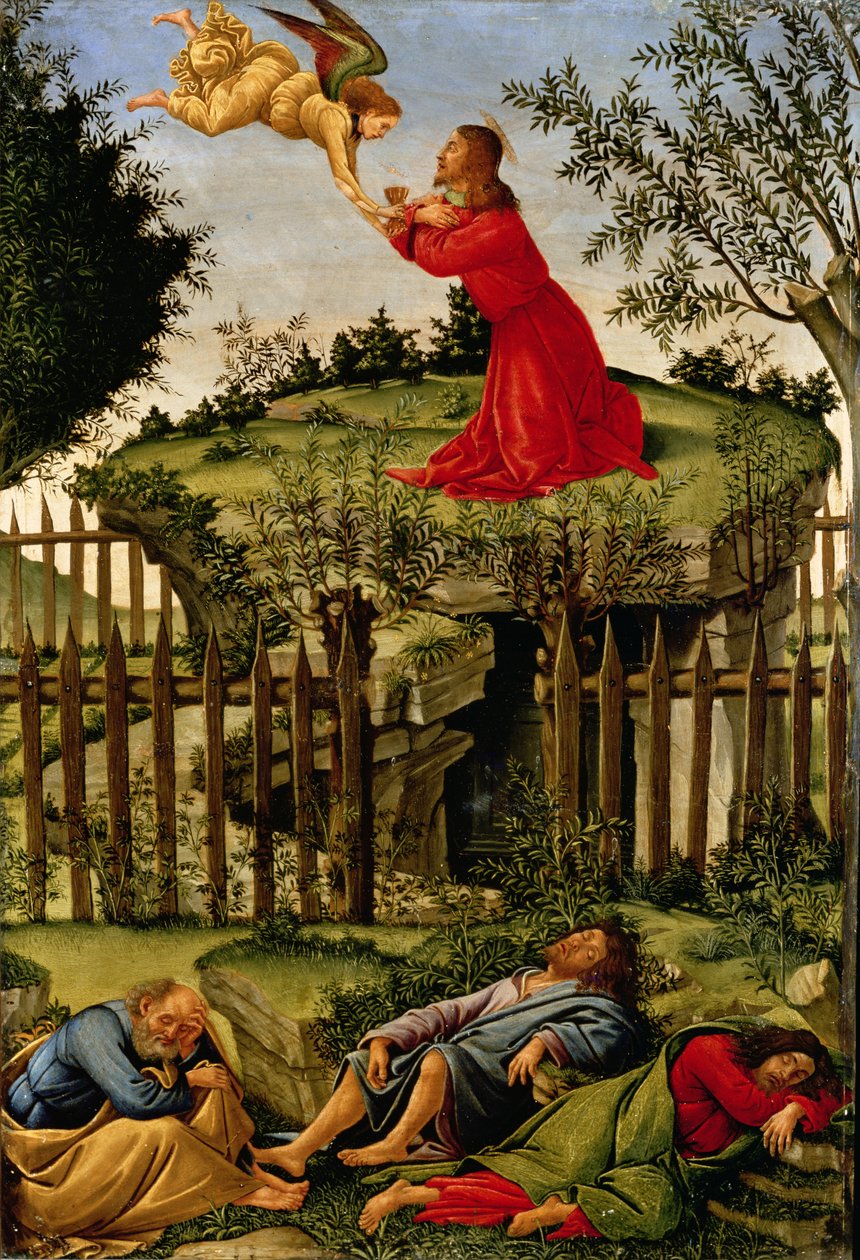 A agonia no jardim, c.1500 de Sandro Botticelli