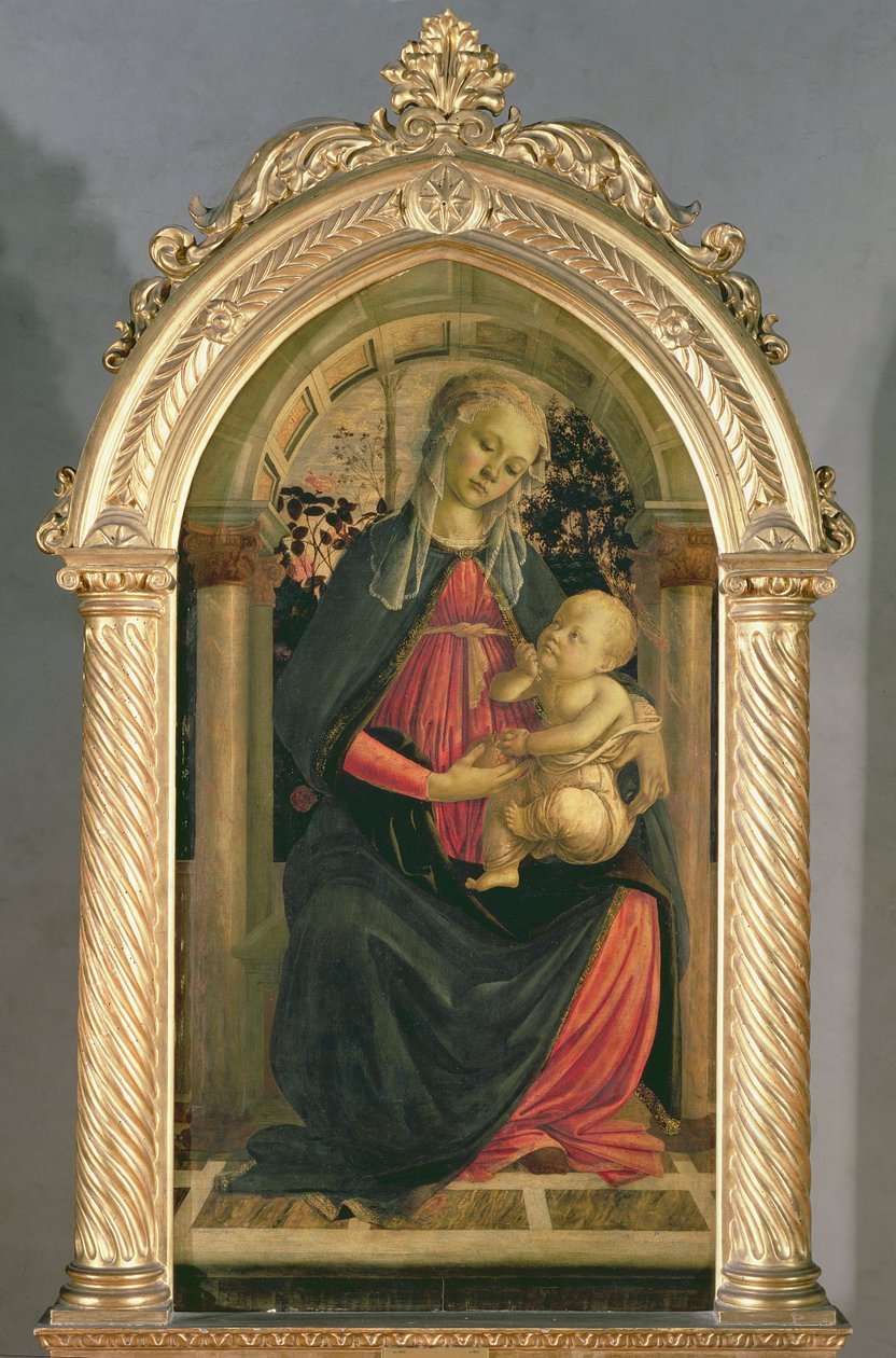 A Madonna das Rosas, c.1470 (tempera no painel) de Sandro Botticelli