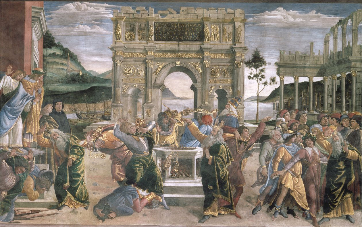 A punição de Coré, Datã e Abirão, 1481 de Sandro Botticelli