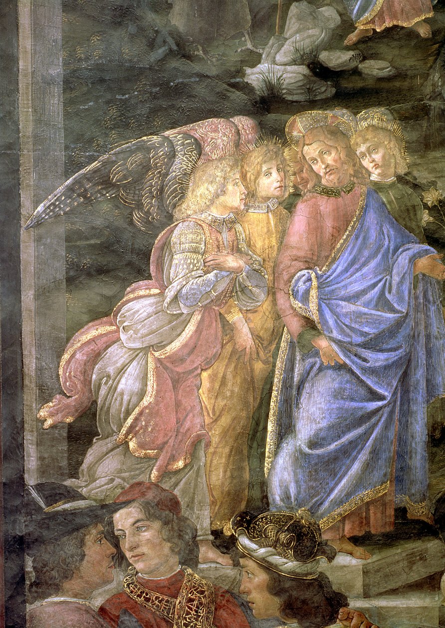 A Purificação do Leproso e a Tentação de Cristo, da Capela Sistina, 1481 (detalhe) de Sandro Botticelli