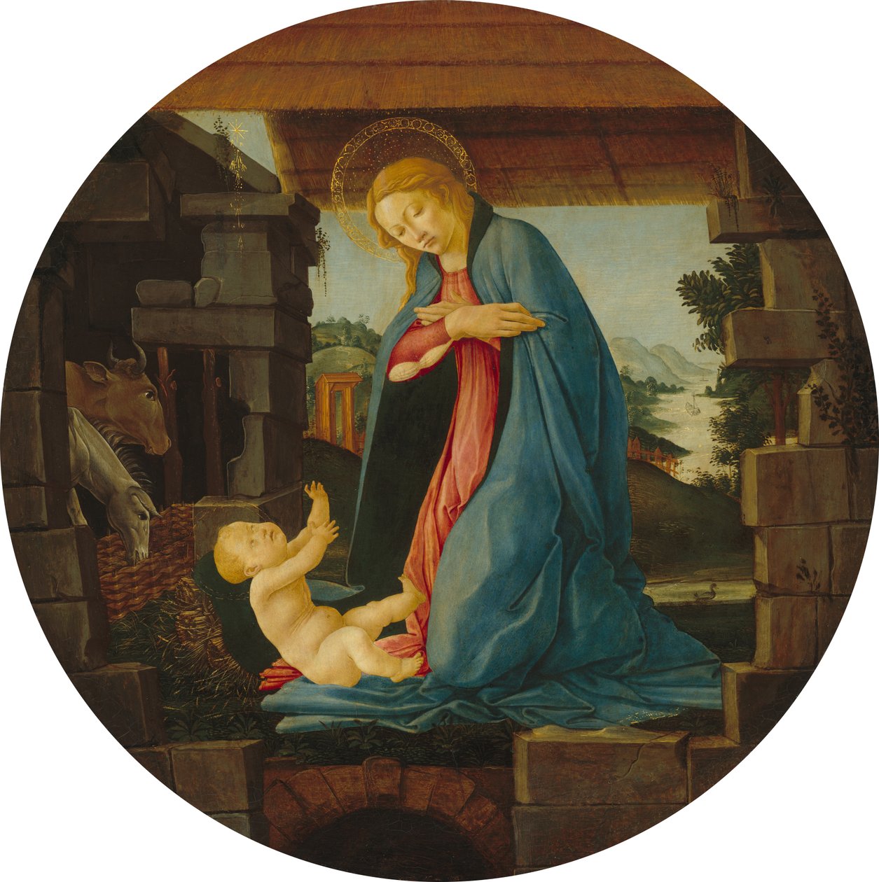 A Virgem Adorando a Criança de Sandro Botticelli