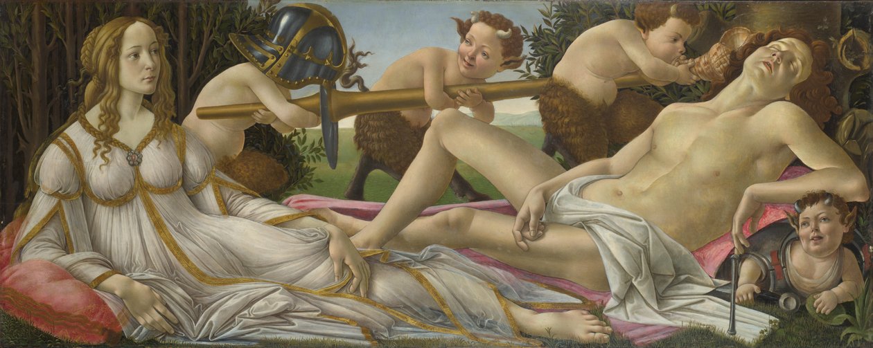 Vênus e Marte, c.1485 (têmpera e óleo no painel) de Sandro Botticelli