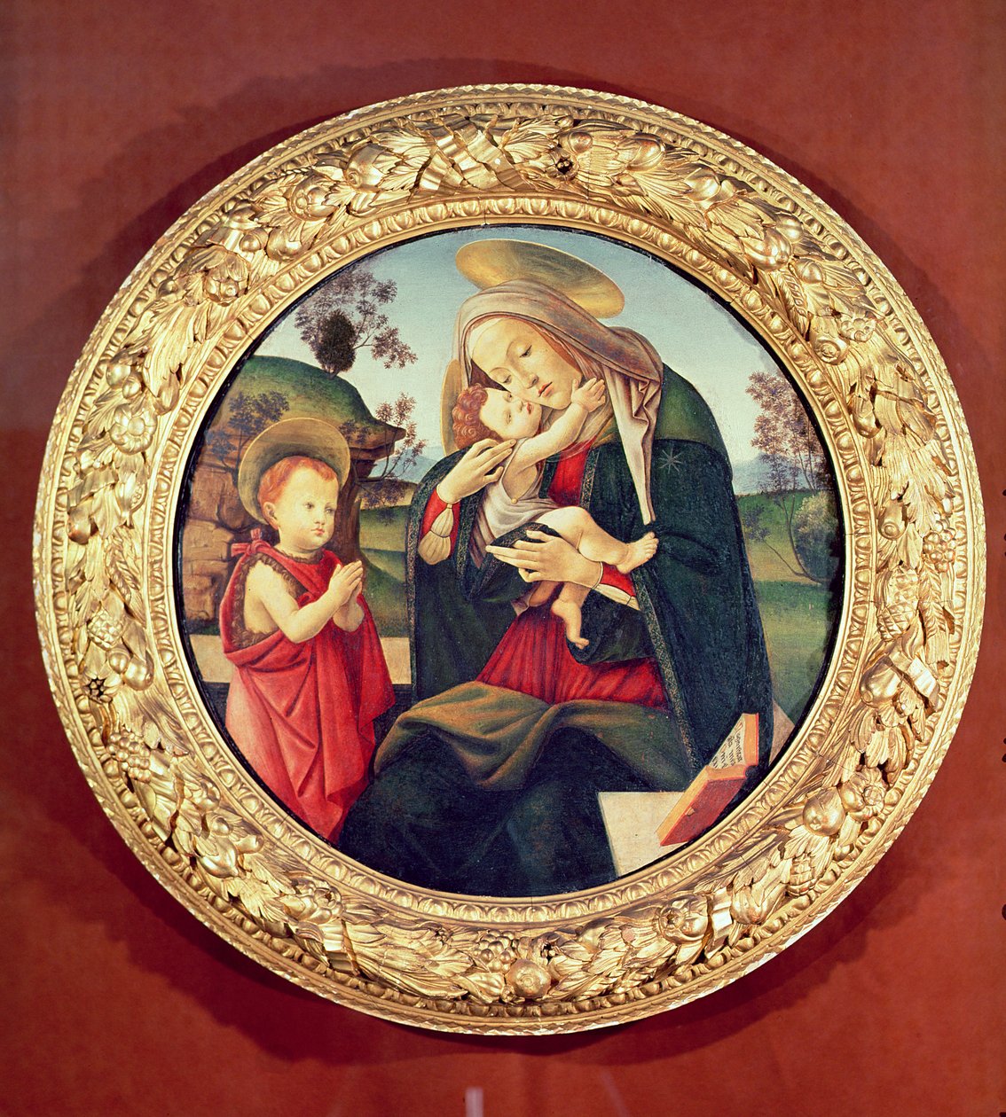 Virgem e menino com João Batista de Sandro Botticelli