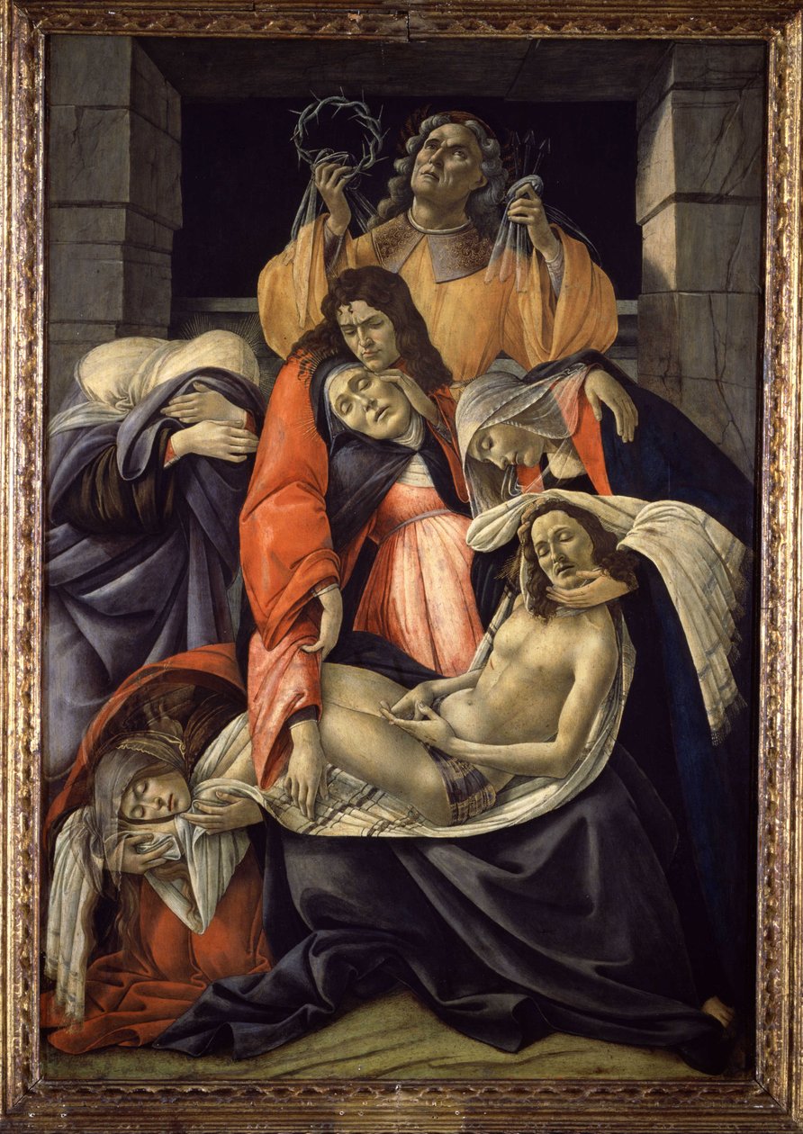 Lamentação sobre o Cristo morto, c.1490-1500 (óleo sobre madeira) de Sandro (1444/5-1510) Botticelli