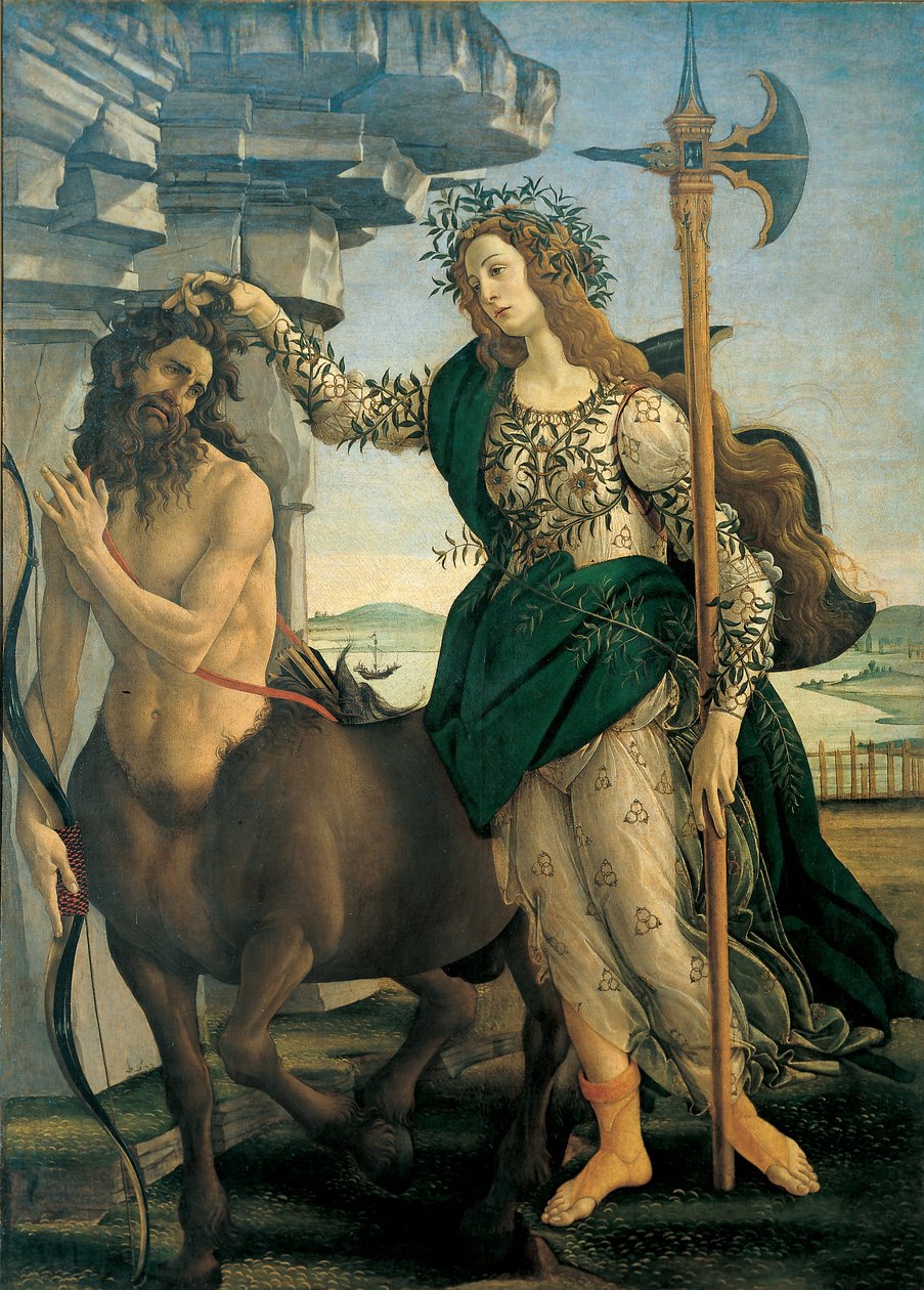 Pallas (Athena ou Minerva) e o Centauro de Alessandro di Mariano dei Filipepi dit Sandro Botticelli (1445-1510), cerca de 1482 - Florença, Galeria Uffizi. de Sandro Botticelli