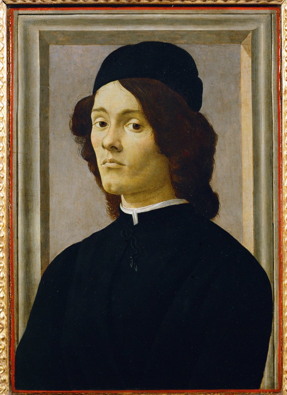 Retrato de um jovem ... de Sandro (1444/5-1510) Botticelli