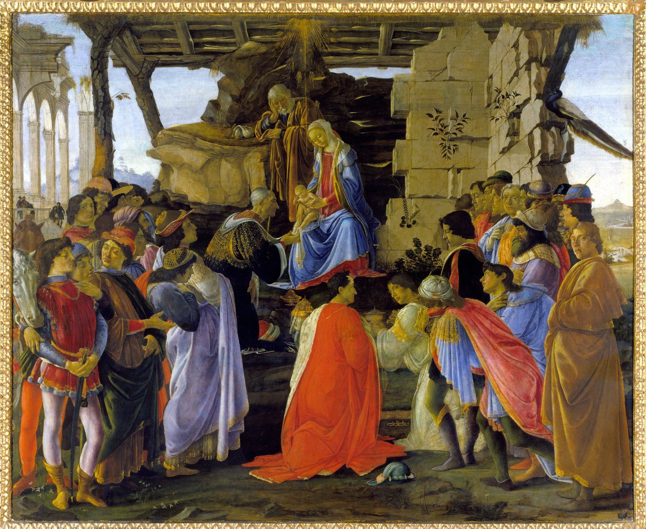 Representação "Adoração dos Magos" do membro da família Medici de Sandro Botticelli