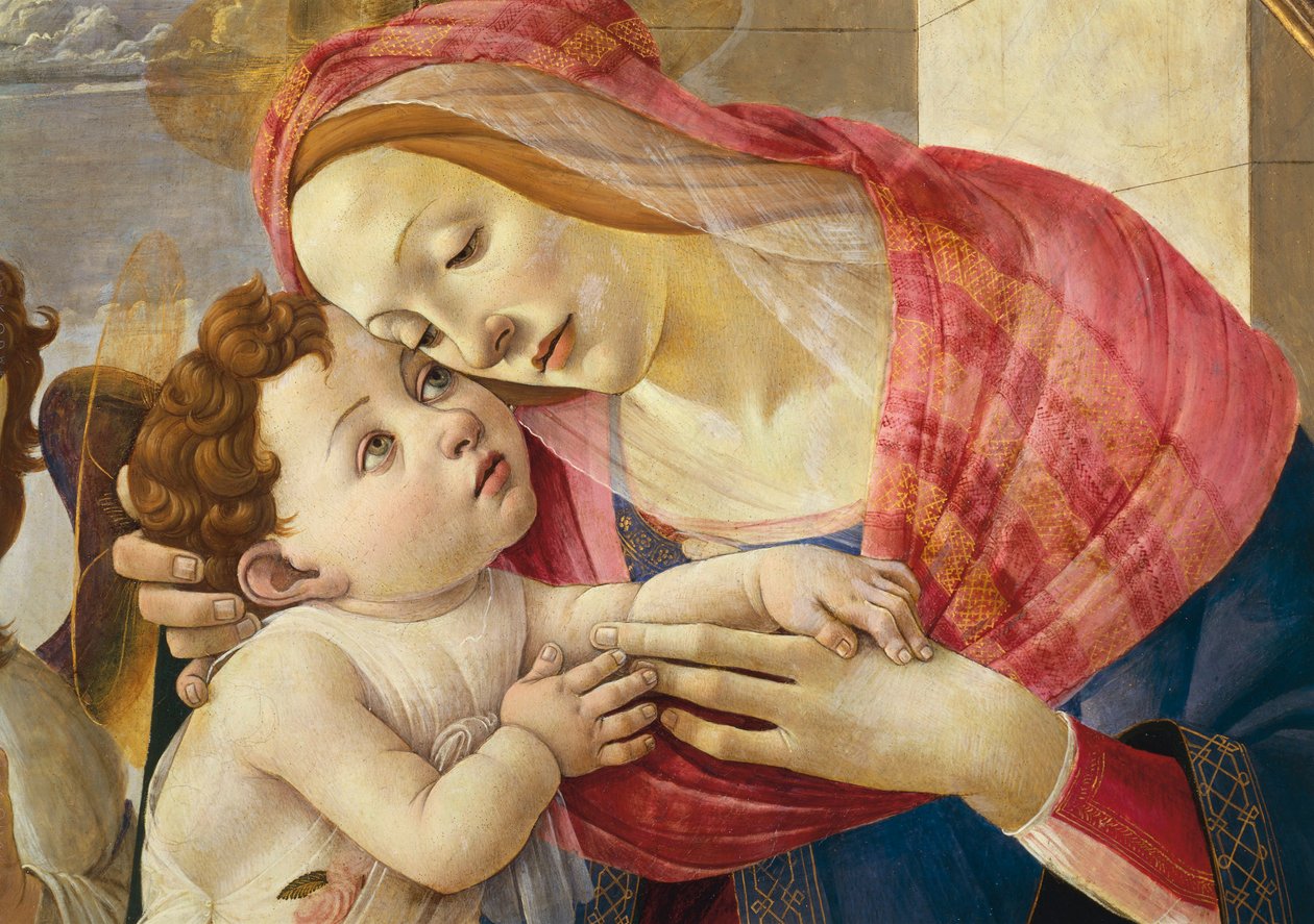 Áustria, Viena, Virgem e Criança, detalhe de Sandro Botticelli