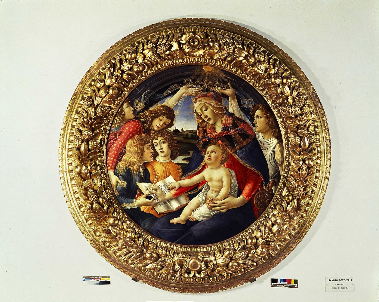 Madonna del Magnificat e cinco anjos (tondo) - 1481-1483 de Sandro Botticelli