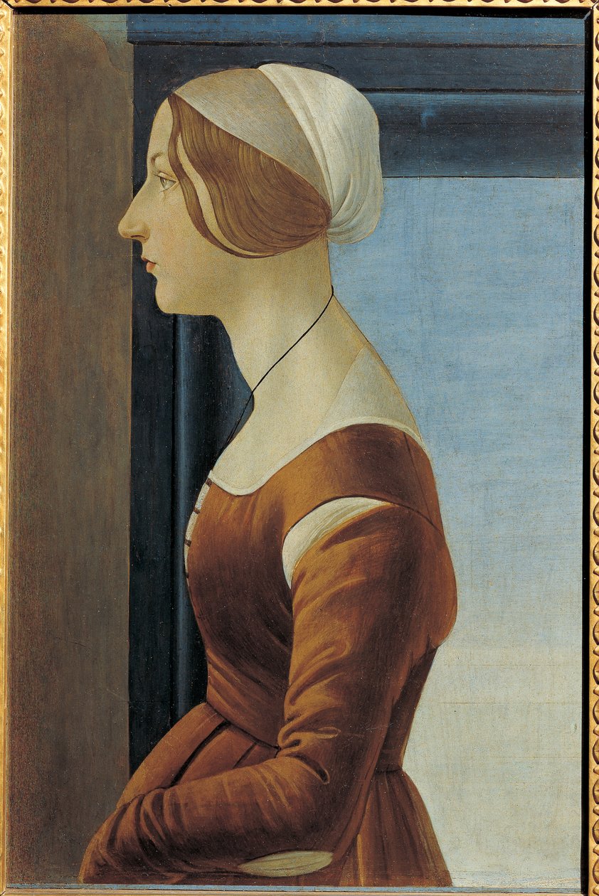 Retrato de mulher jovem (Simonetta Vespucci ou Clarice (Clarisse) Orsini), c.1475 (pintura) de Sandro (1444/5 1510) Botticelli
