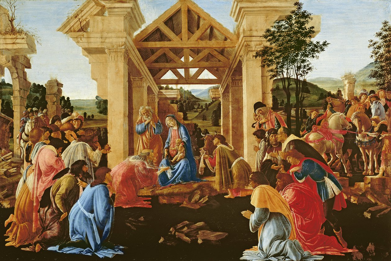 A Adoração dos Magos, c.1478-82 (têmpera e óleo no painel) de Sandro Botticelli