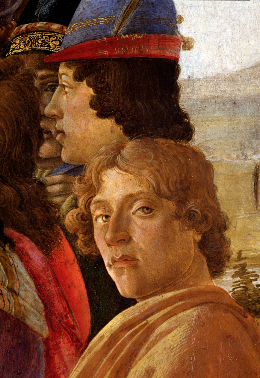 A Adoração dos Magos, detalhe de Sandro Botticelli