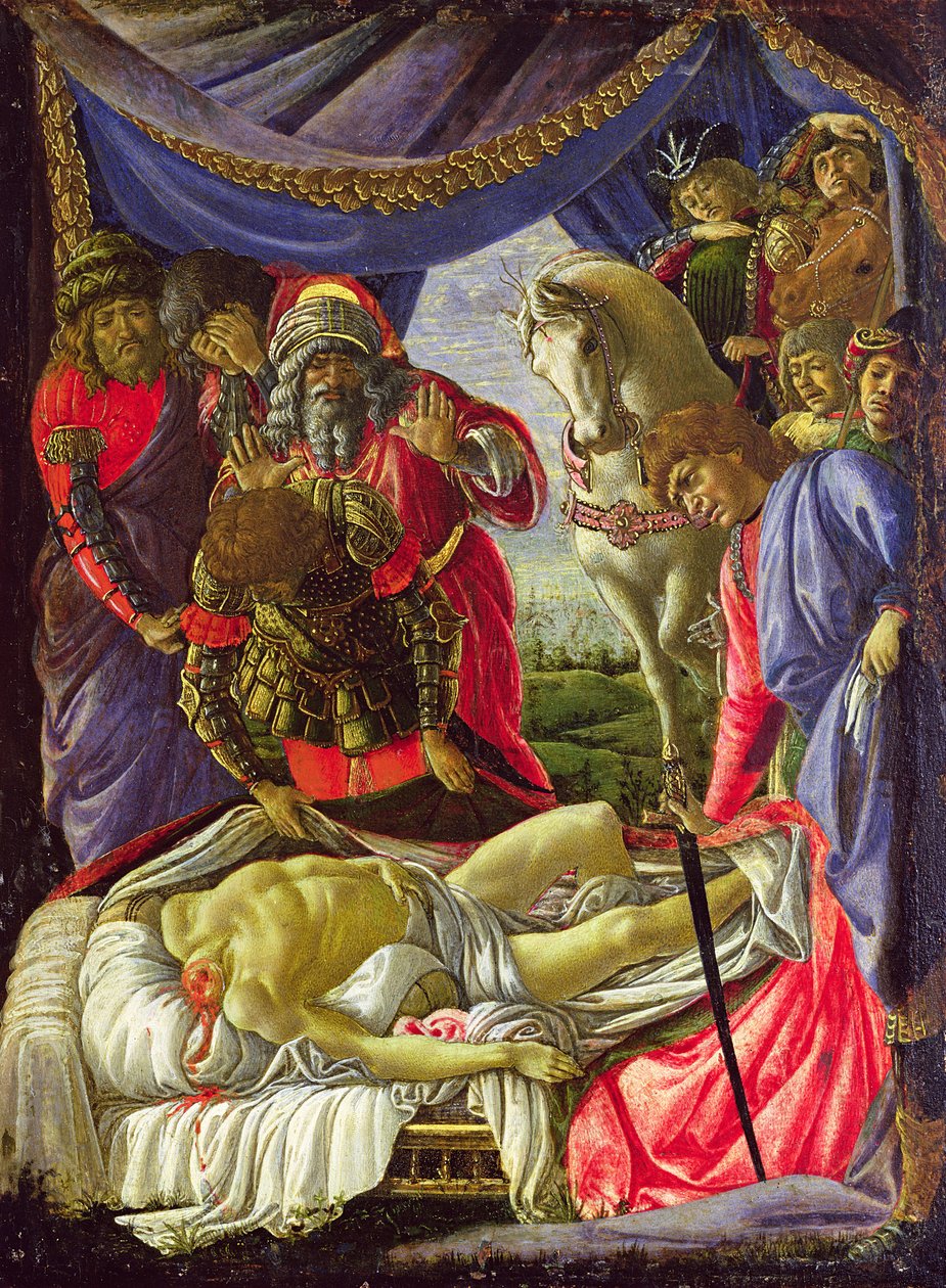 A Descoberta do Corpo de Holofernes (tempera no painel) de Sandro Botticelli