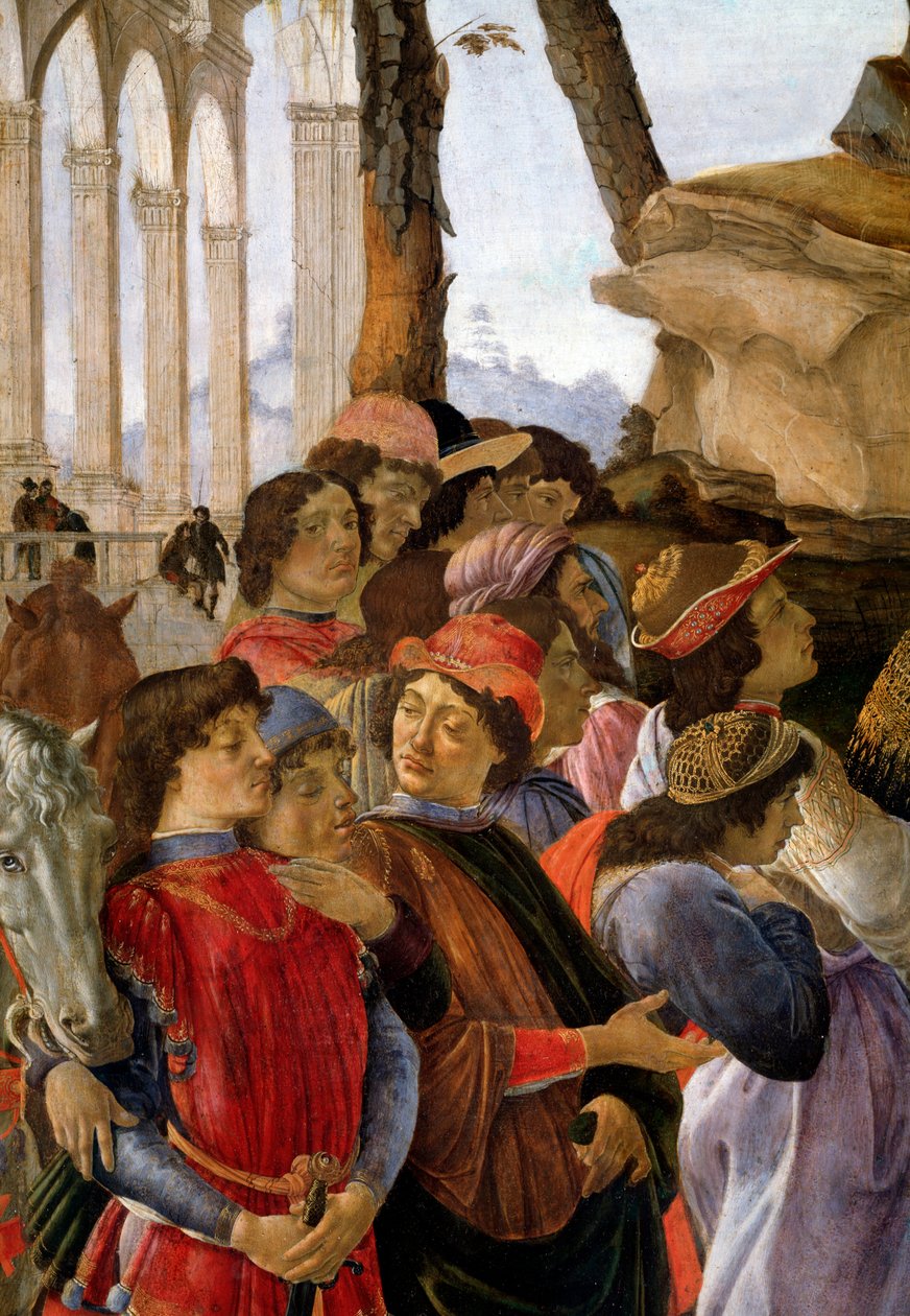 A adoração dos magos, detalhe de Sandro Botticelli