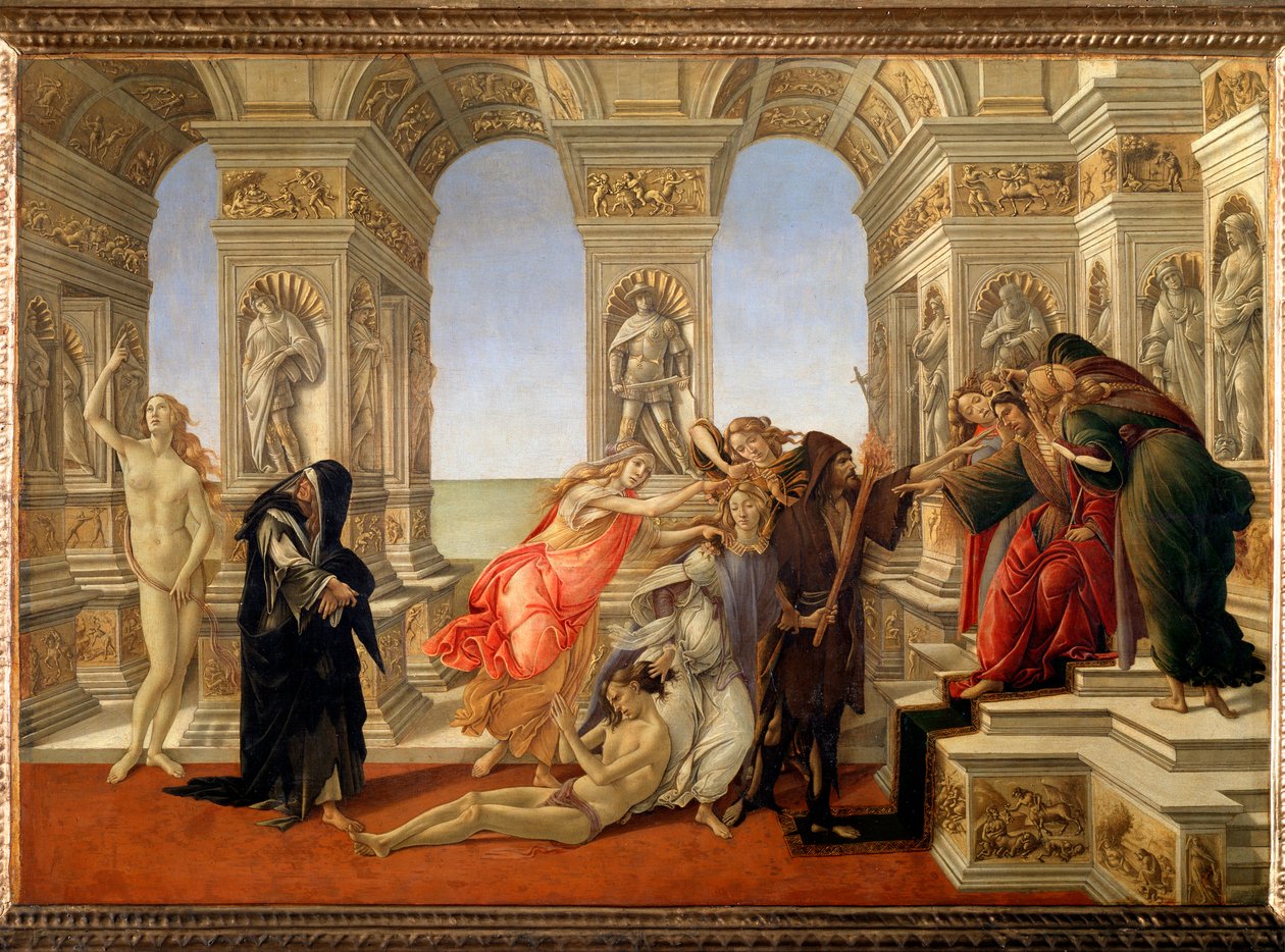 A calúnia de Apelles (Tempera em lona de Sandro Botticelli