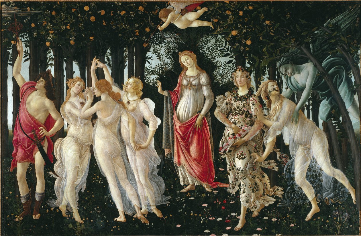 A mola (Detalhe) - tempera onwood de Sandro Botticelli