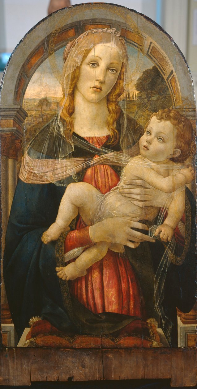 A virgem e o menino de Sandro (after) Botticelli