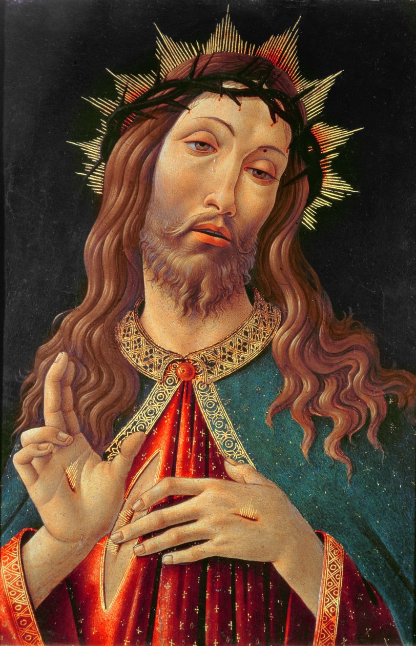 Ecce Homo, ou O Redentor, c.1474 (têmpera no painel) de Sandro (attr. to) Botticelli