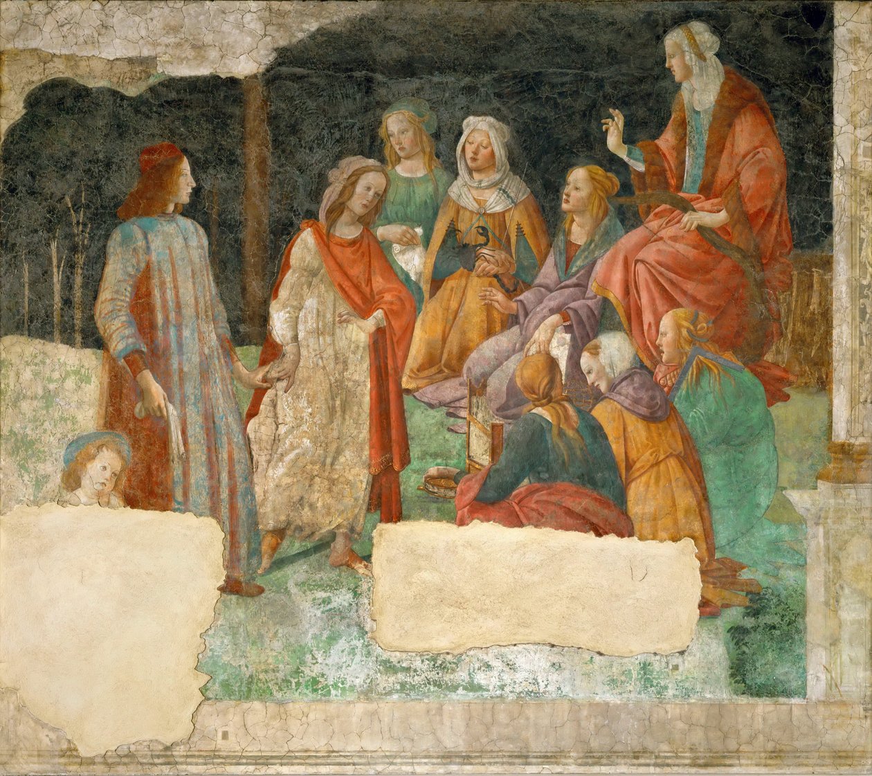 Um jovem sendo apresentado às sete artes liberais, 1484-1486 de Sandro Botticelli