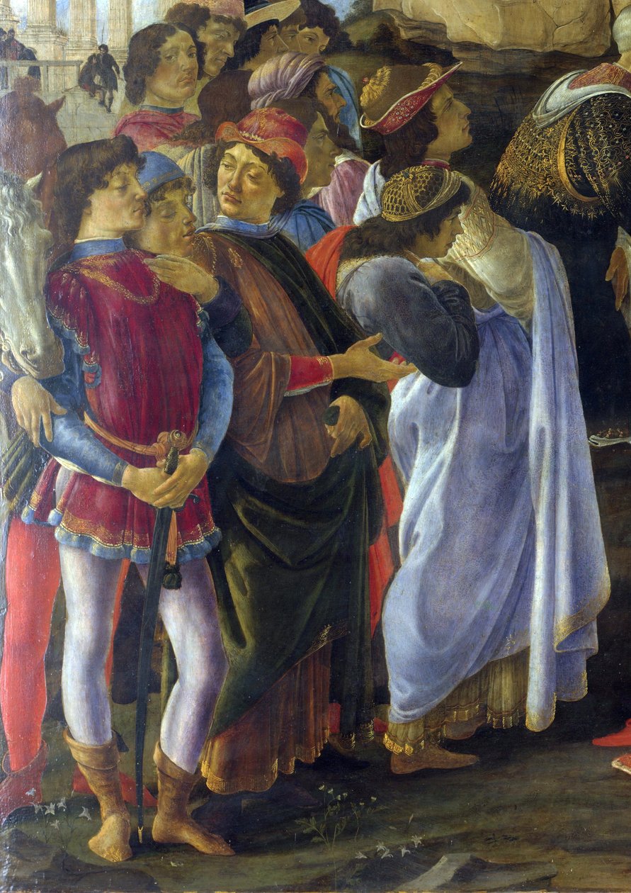 Detalhe da Adoração dos Magos de Sandro Botticelli
