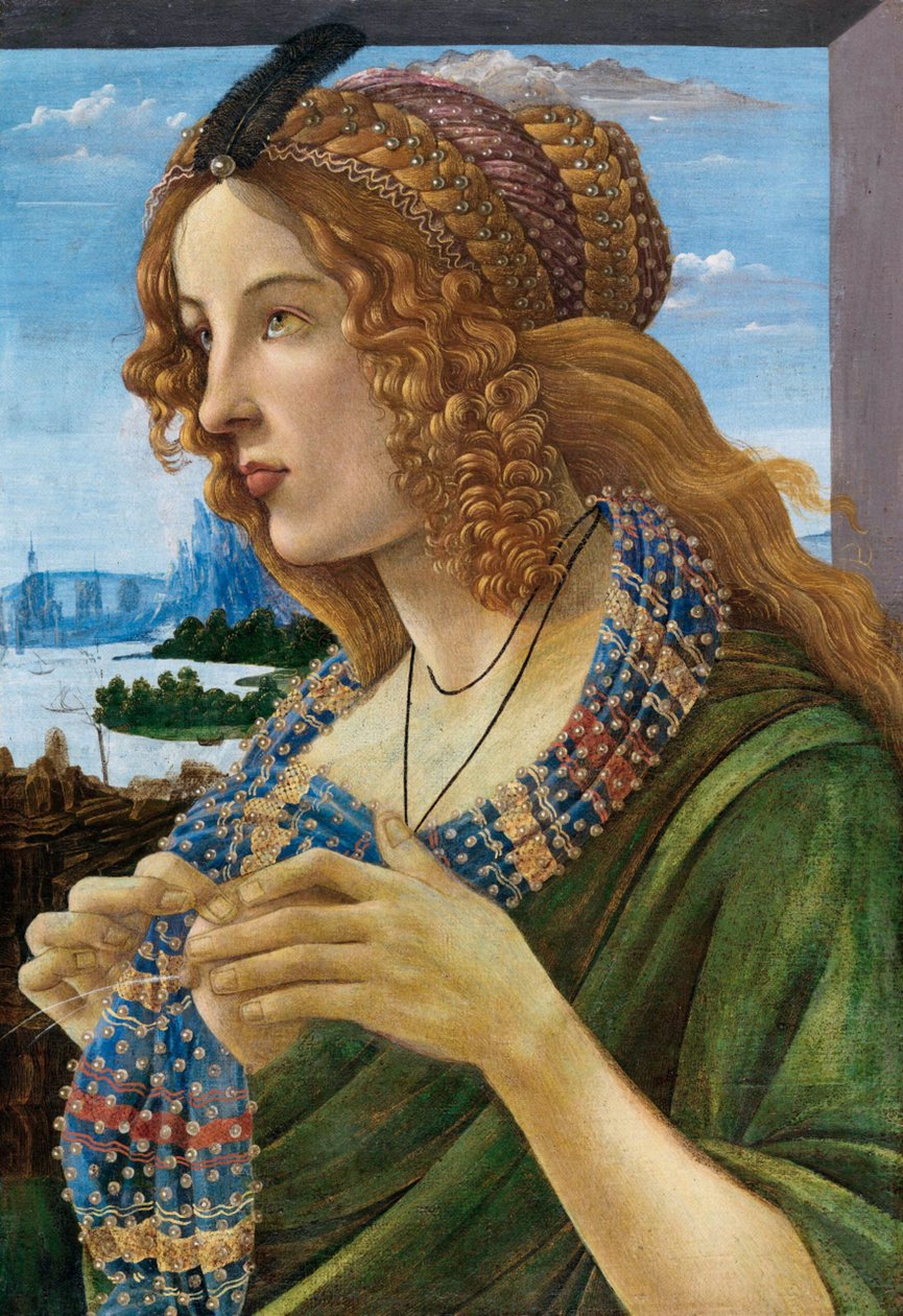 Retrato alegórico de uma mulher Simonetta Vespucci, 1480-1490 de Sandro Botticelli