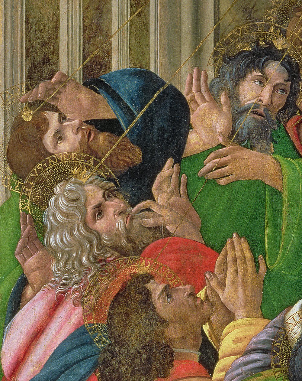 Detalhe da descida do Espírito Santo, 1495-1505 de Sandro Botticelli