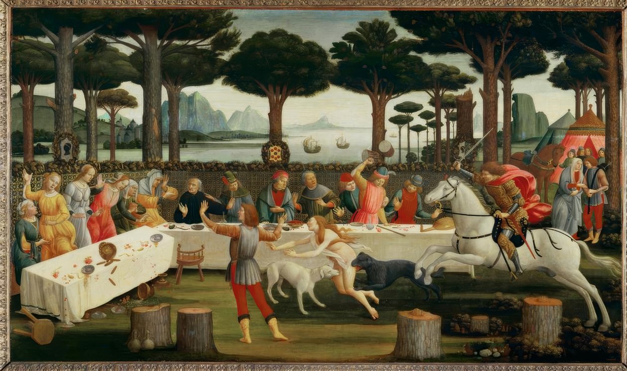 Die Geschichte des Nastagio degli Honesti III de Sandro Botticelli