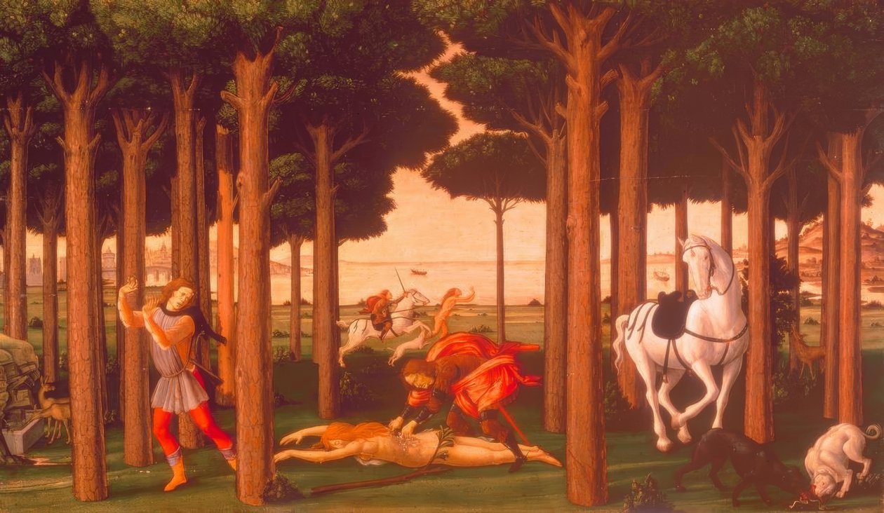 Die Geschichte des Nastagio degli Honesti II de Sandro Botticelli