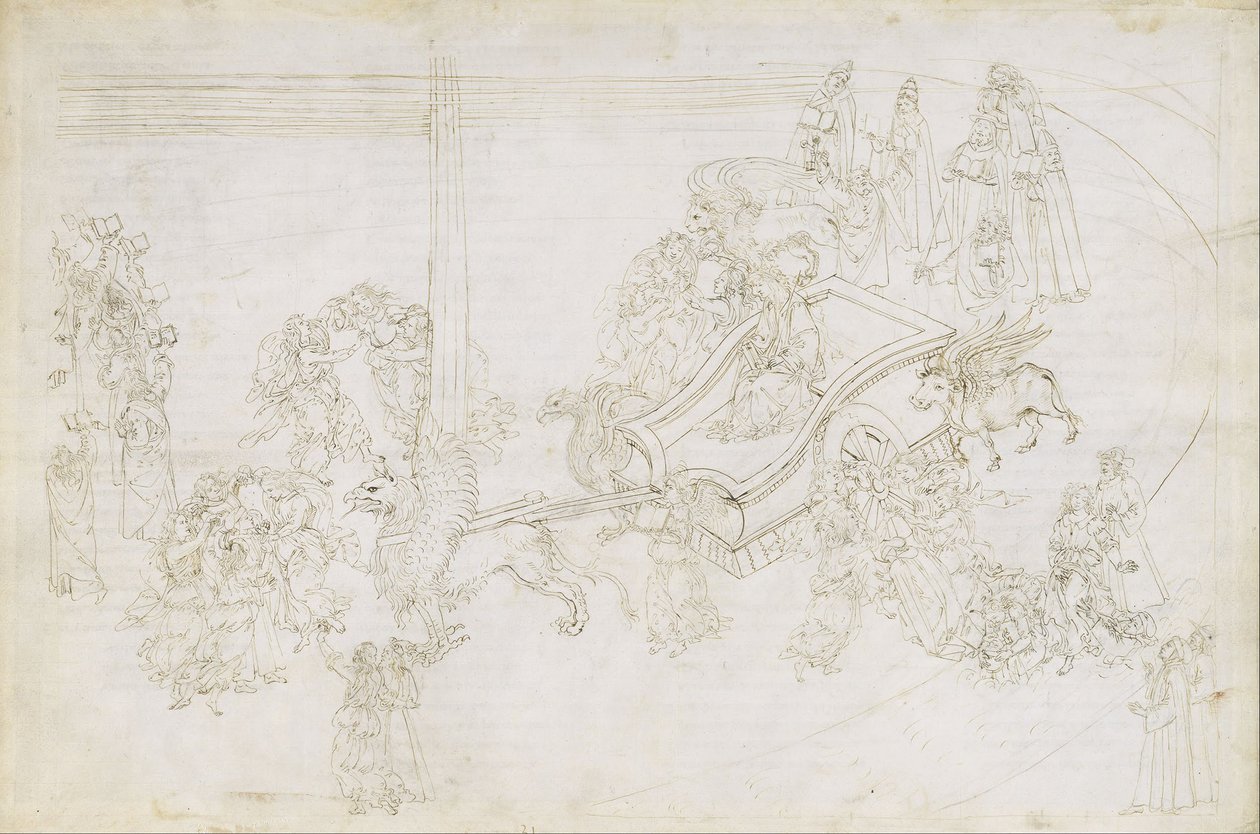 Desenhos para a «Divina Comédia» de Dante (Purgatório 31) de Sandro Botticelli