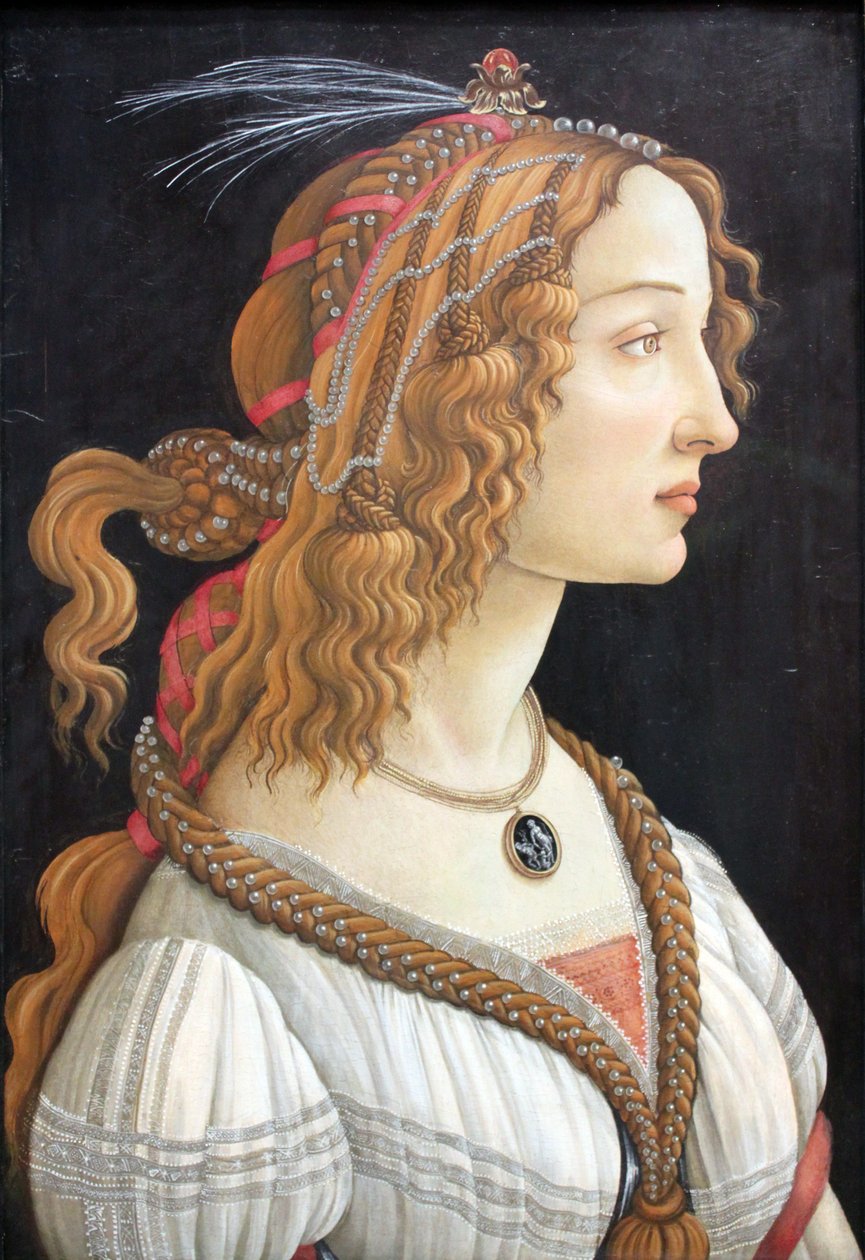 Retrato idealizado de uma senhora (Retrato de Simonetta Vespucci como ninfa) de Sandro Botticelli
