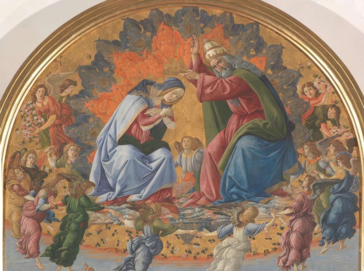 Coroação de Maria com quatro santos de Sandro Botticelli