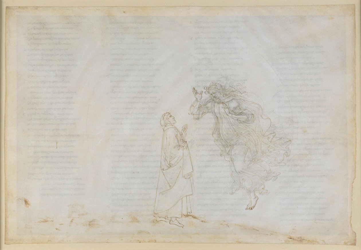 A Divina Comédia, Paraíso, Canto V. Primeira esfera planetária (céu lunar): Beatriz explica a Dante os princípios da dispensa eclesiástica; subida à esfera de Marte de Sandro Botticelli