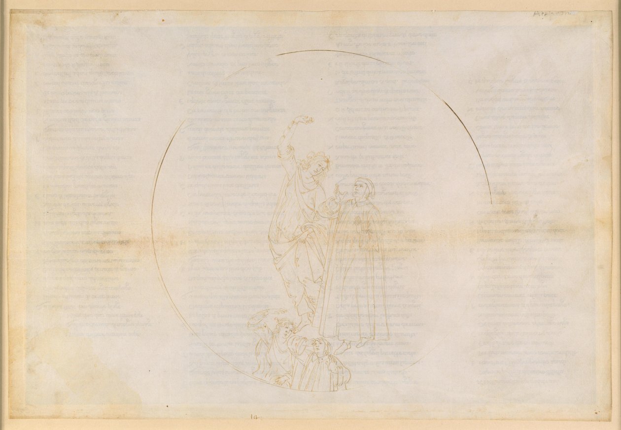 A Divina Comédia, Paraíso XIV. Quarta esfera planetária (céu solar): Salomão fala a Dante sobre a transfiguração do corpo após a ressurreição; subida à esfera de Marte; visão de Cristo de Sandro Botticelli