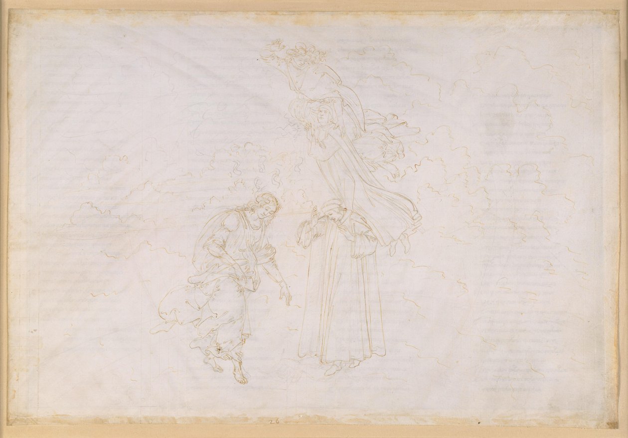 A Divina Comédia, Paraíso XXVII. Oitava Esfera (Céu das Estrelas Fixas): São Pedro profere um sermão de repreensão contra o papado corrupto; subida ao Céu de Cristal, o Primum Mobile de Sandro Botticelli