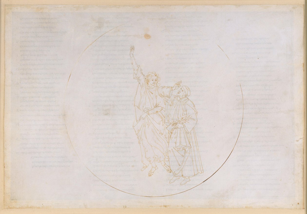 A Divina Comédia, Paraíso X. Ascensão à quarta esfera planetária (Céu do Sol): A luz de Tomás de Aquino apresenta a Dante o Céu dos Sábios de Sandro Botticelli