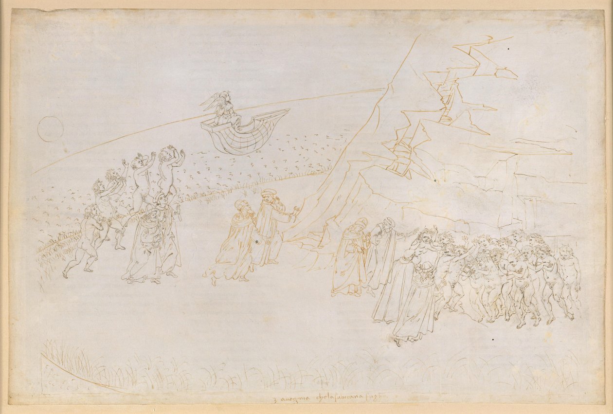 A Divina Comédia, Purgatório III. Pré-Purgatório (Anel das Ilhas): Penitência dos falecidos em excomunhão; Conversa com Manfred de Hohenstaufen de Sandro Botticelli