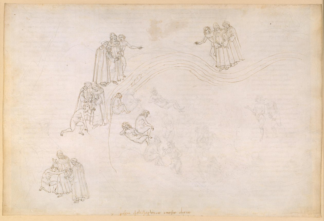 A Divina Comédia, Purgatório VII. Pré-Purgatório, Zona Intermédia: Vale dos Príncipes Negligentes de Sandro Botticelli