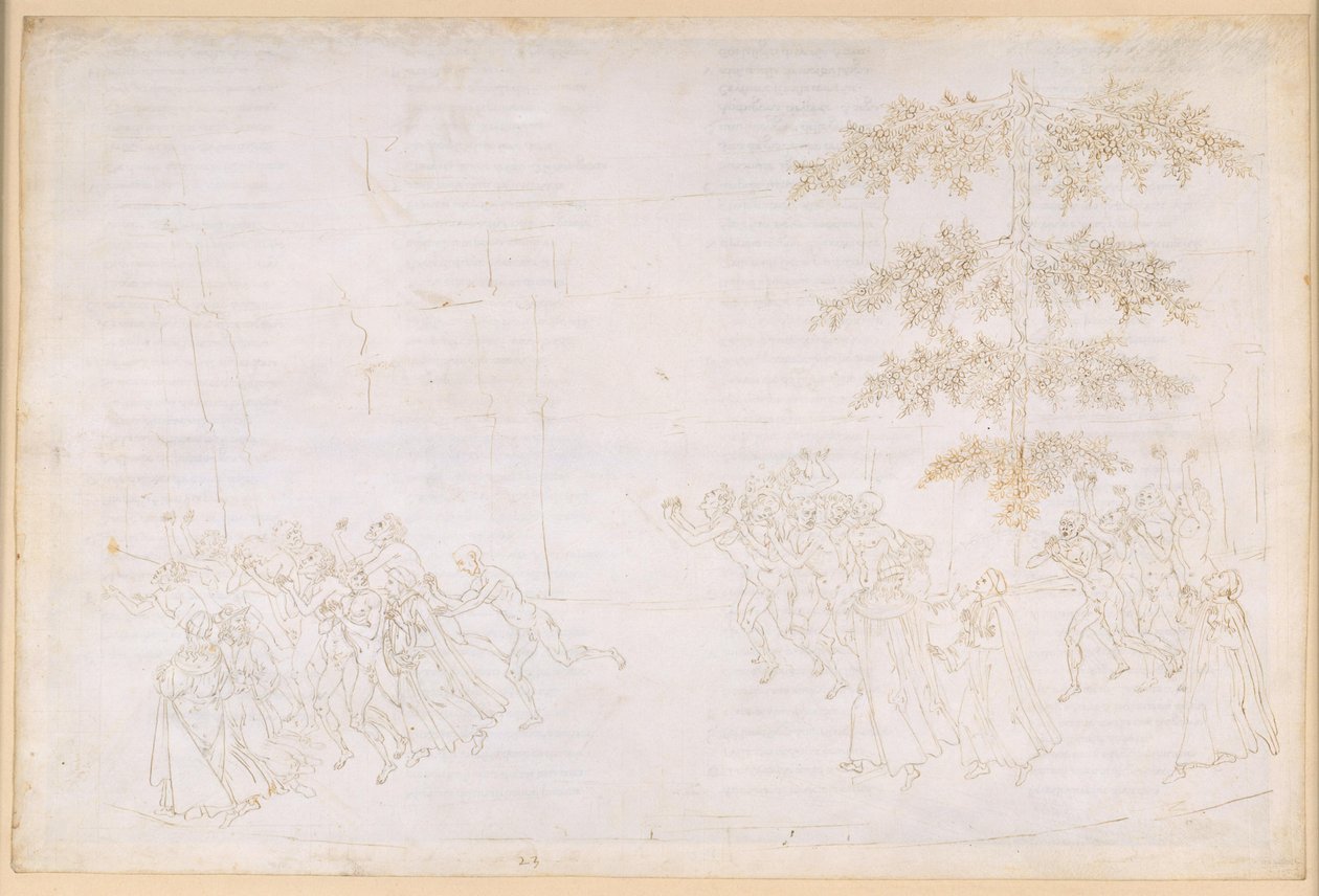 A Divina Comédia, Purgatório XXIII. Sexto Anel do Purgatório: a penitência dos glutões; encontro com Forese Donati de Sandro Botticelli