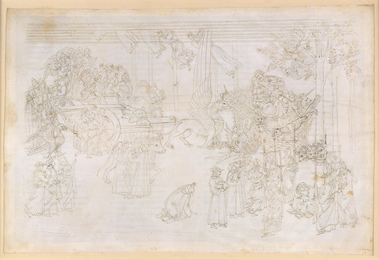 A Divina Comédia, Purgatório XXXII. O Paraíso Terrestre: A Árvore do Conhecimento e o destino histórico da Igreja de Sandro Botticelli