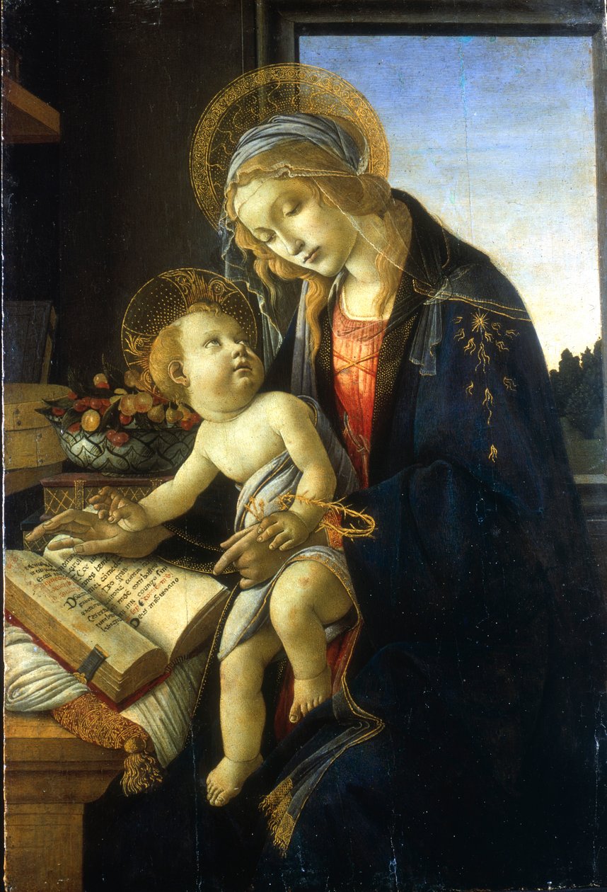 Madonna e criança Madonna do livro, 1483. de Sandro Botticelli