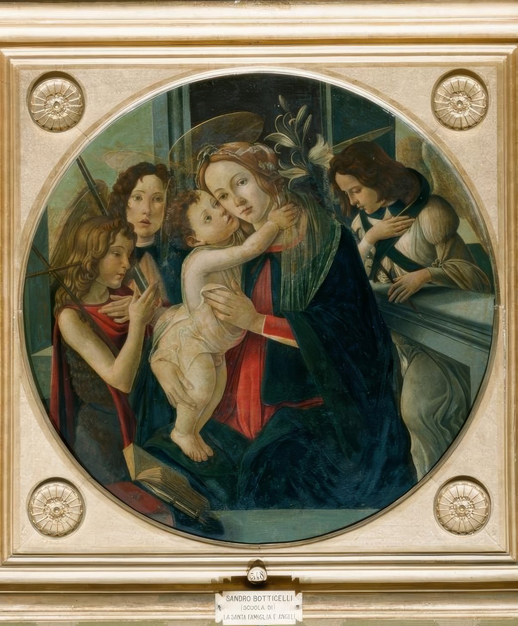Maria com criança, Johannesknaben e dois anjos de Sandro Botticelli
