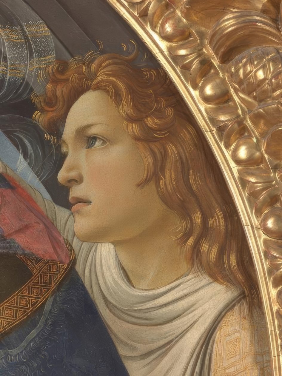 Maria com criança e cinco anjos de Sandro Botticelli