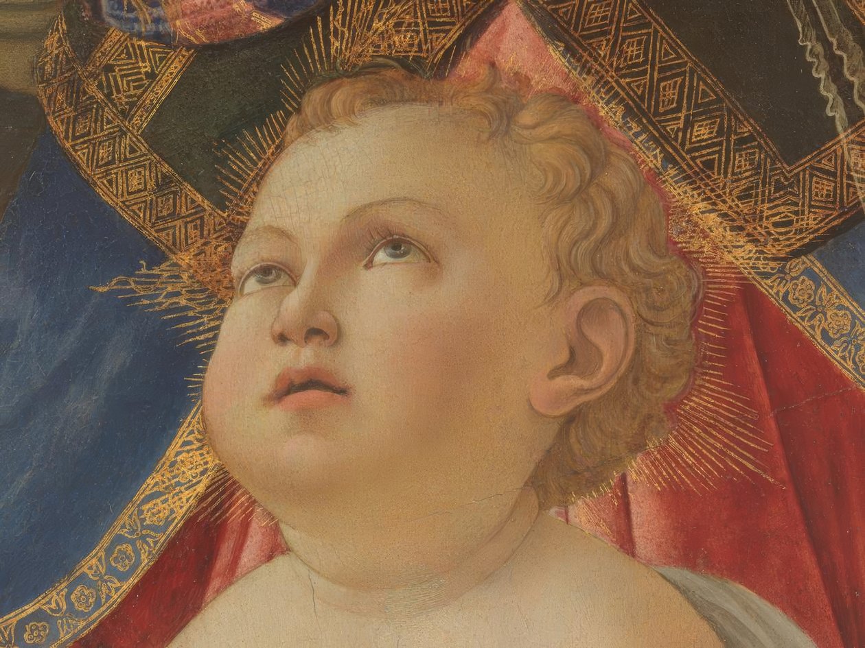 Maria com criança e cinco anjos de Sandro Botticelli