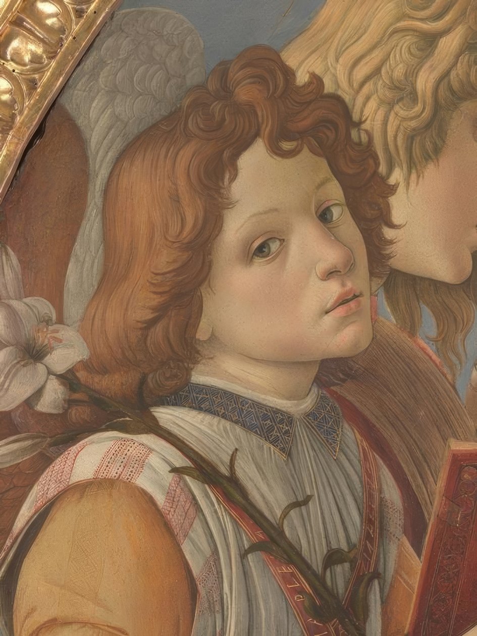 Maria com a criança e seis anjos de Sandro Botticelli