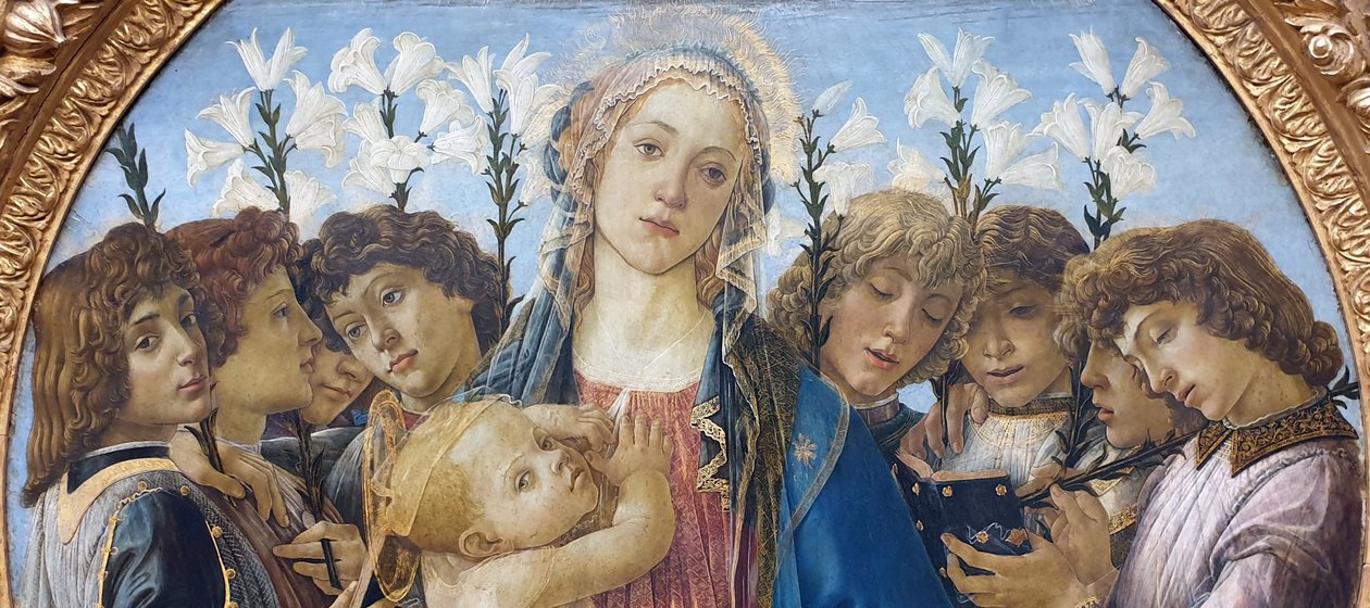 Maria com o Menino e os anjos cantores de Sandro Botticelli